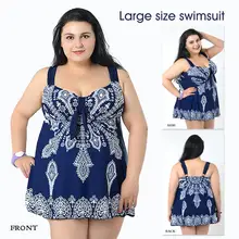 Купальник большого размера, женский купальник с принтом, раздельная юбка, бикини, Женский танкини, цельный костюм, купальник для девочек