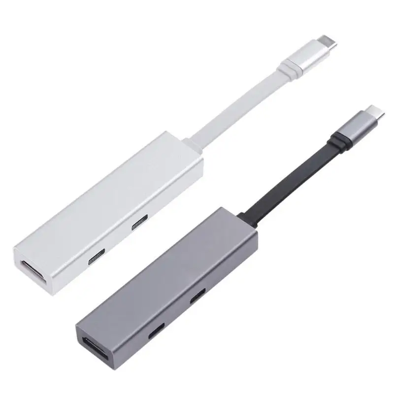 

5 in 1 Type-C HUB Aluminium Alloy USB C Adapter,USB3.1 Type-C to 1xUSB3.0+1xUSB2.0 +Type-C +4K HDMI+PD Charging Adapter