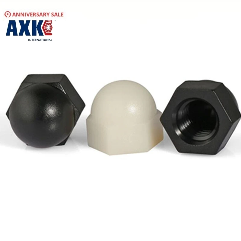 Axk 100pcs M5 Cap Nuts Black Nylon Plastic Decorative Nutcap nutcap