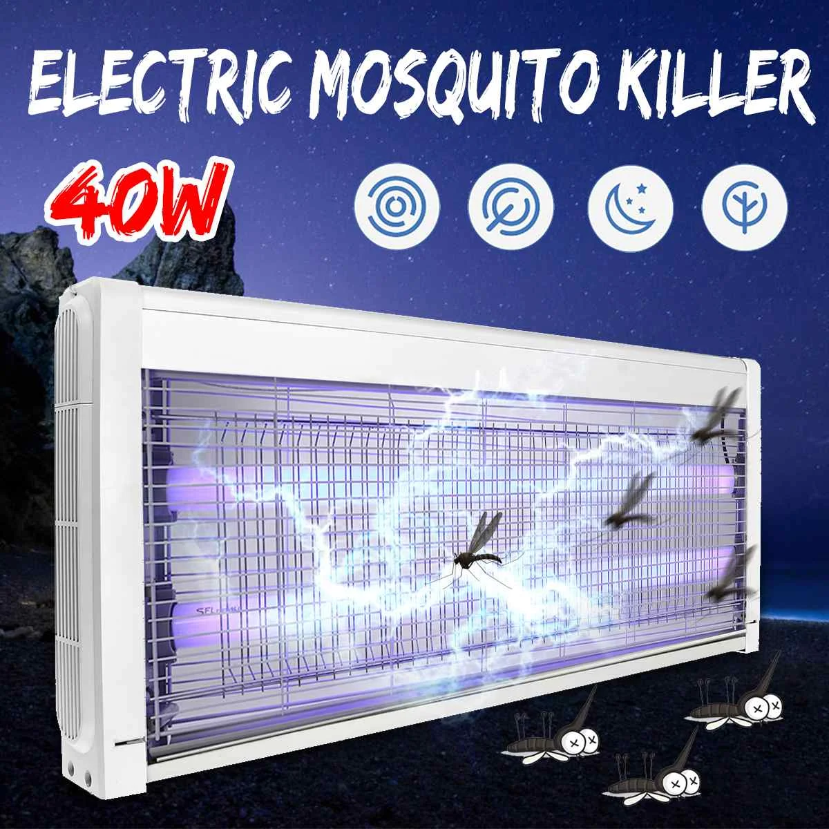 

40W Electric Mosquito Fly Bug Insect Killer Zapper Trap Catcher Lamp 220V LED Electric Light Shock Night Lamp Indoor Room Garden