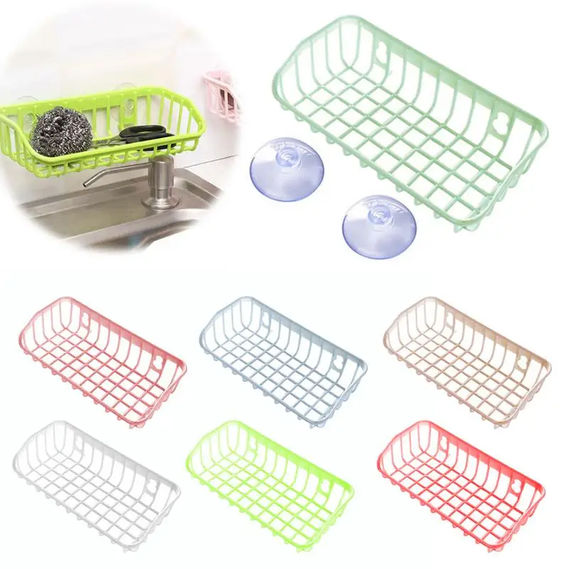 

High Quality Kitchen Rack Sink Storage Suction Cup Hanger Storage Drain Rack Sponge Accessories Hanging Gadget Holder