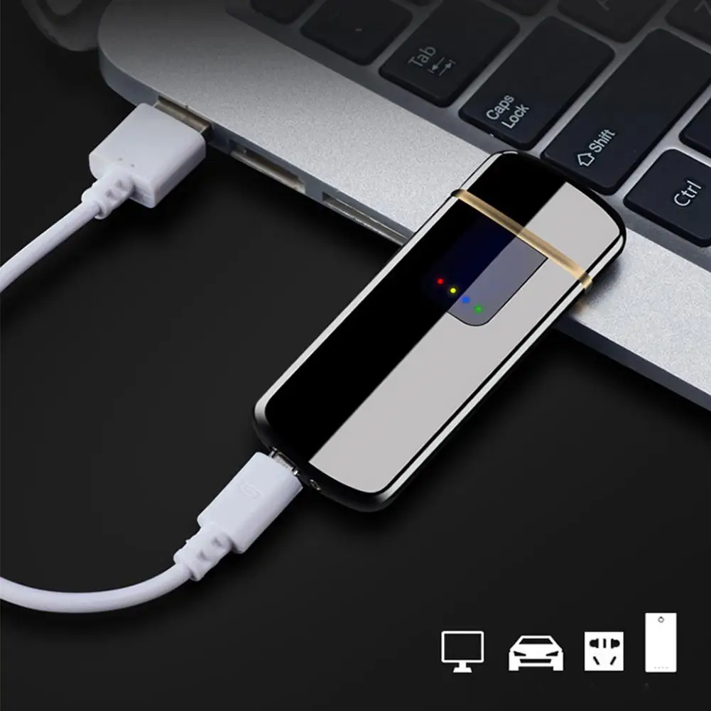 Бездымный беспламенный USB ветрозащитная зарядная Зажигалка сенсорный Сенсорный электронный переключатель прикуривателя аксессуары для курения