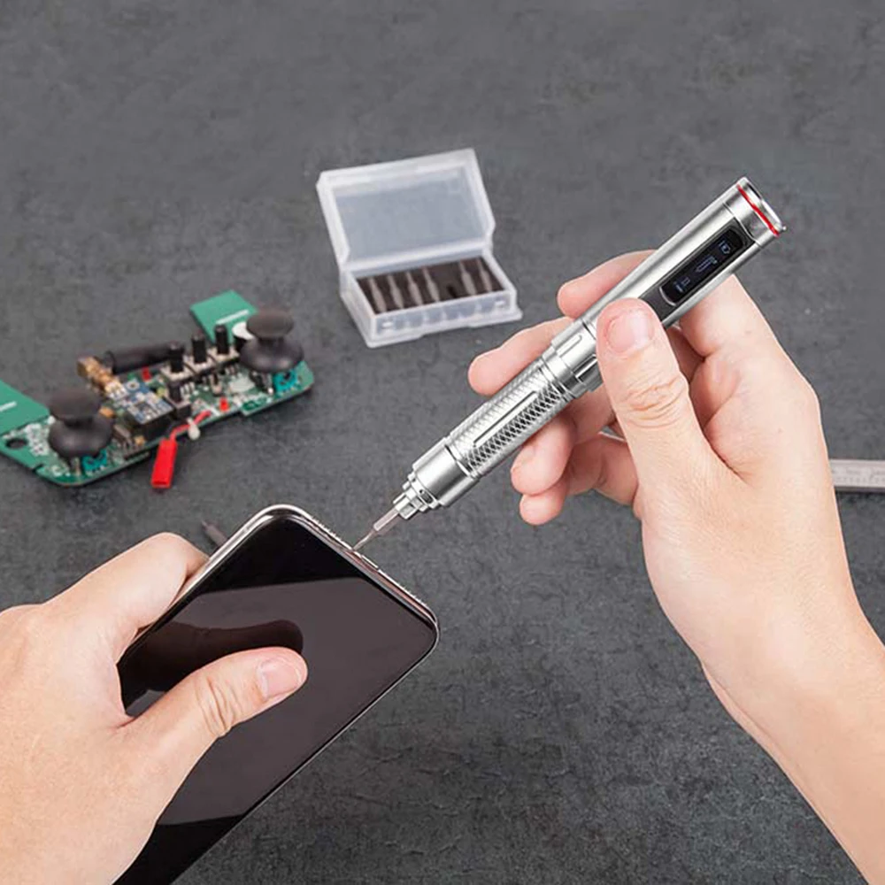 

mini Electric Cordless Precision Screwdriver Portable Rechargeable with 6pcs Different Bits for Mobile Phone Camera Repair Tool