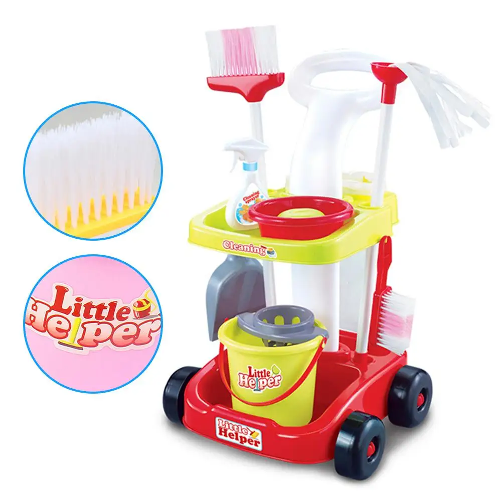 التعليمية محاكاة تنظيف أداة مجموعة مكنسة كهربائية دلو مدبرة ترولي أدوات التنظيف لعبة للأطفال التعليمية محاكاة تنظيف أداة مجموعة مكنسة كهربائية دلو مدبرة ترولي أدوات التنظيف لعبة للأطفال