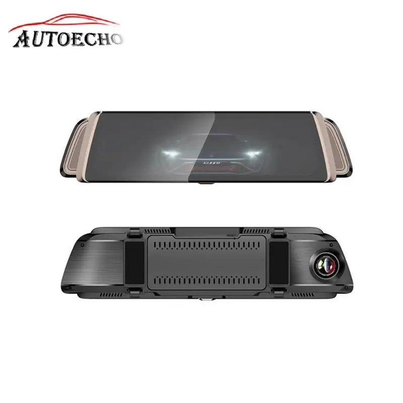

New 10" Car Driving Monitor Pattern Media Multi-function Rearview Mirror Tachograph Dual Lens HD Panoramic View Of Night Vision