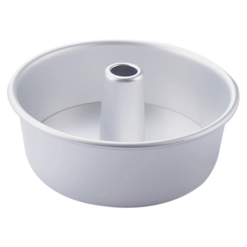 

Hot 8 Inch Aluminum Alloy Round Chiffon Cake Pan Removable Bottom Hollow Chimney Cake Mold Diy Baking Cake Tools