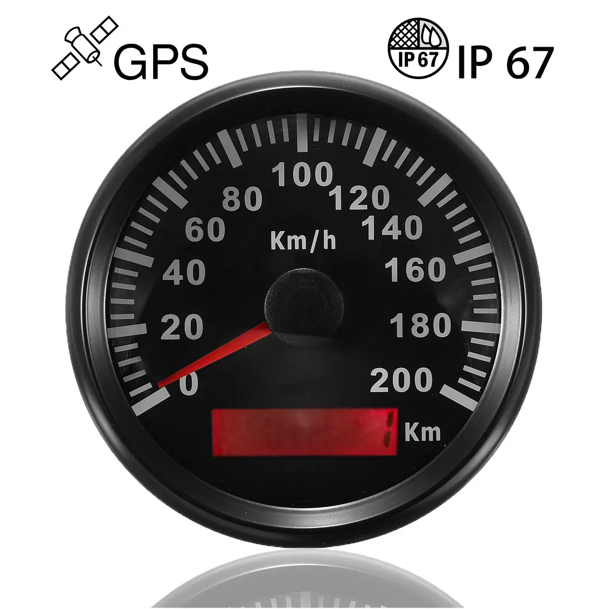 

CARCHET Car GPS Speedometer 0-200KM/H 200KPH with GPS Antenna for Motorcycle Racing Car Overspeed 12- 24V IP67 Waterproof New