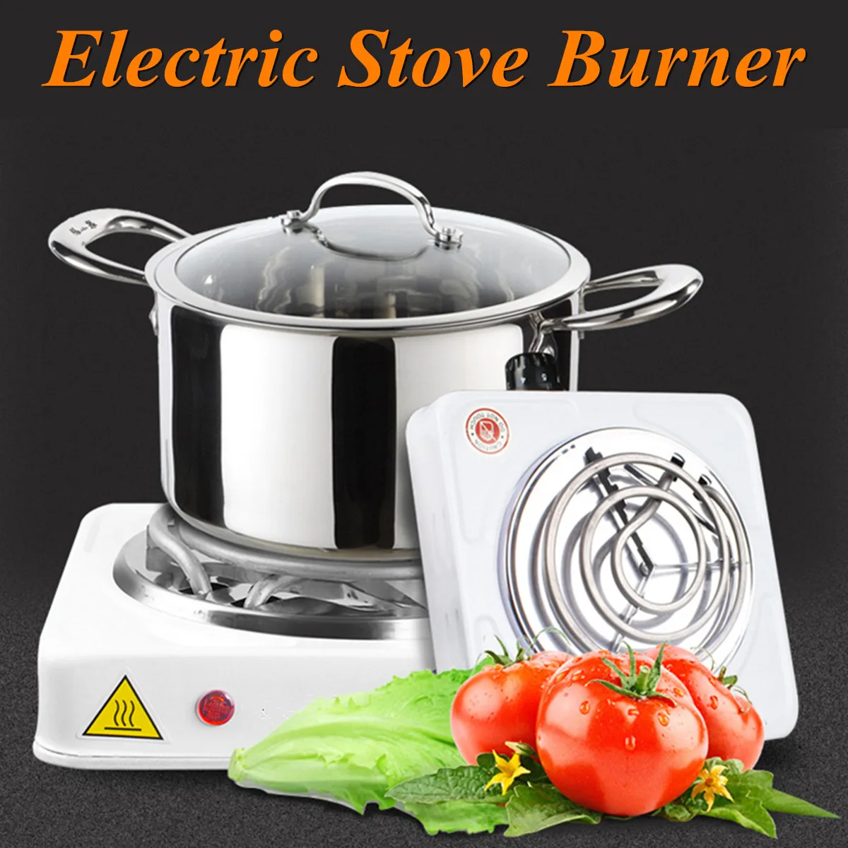 Electric Stove Hot Plate 1000W Iron Burner Portable Kitchen Cooker