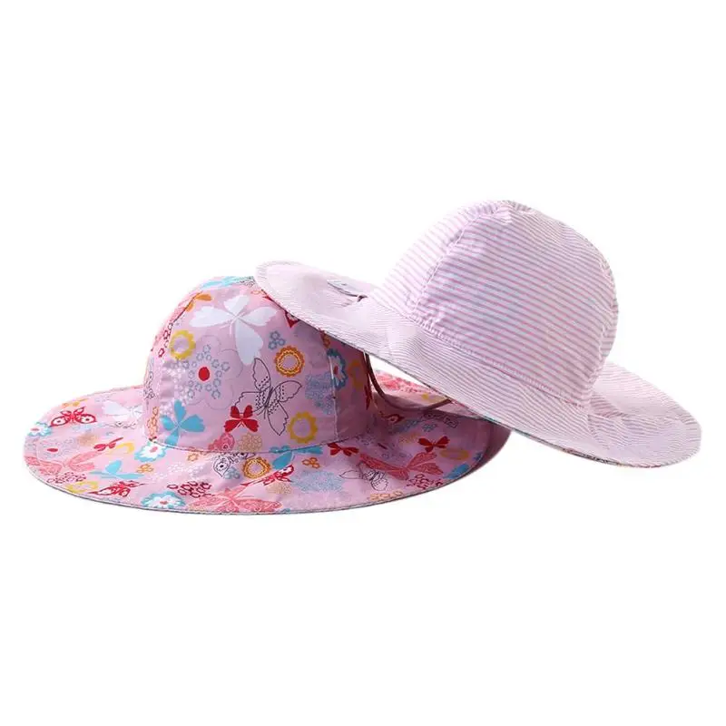 Детская дышащая шляпа от солнца, детские шляпы для мальчиков и девочек в рыбацком стиле, широкая пляжная кепка, Детские Солнцезащитные кепки с цветочным принтом, аксессуары