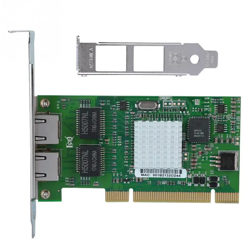 Для Intel 8492MT 82546EB PCI Dual Port Gigabit LAN Ethernet адаптер Сетевая карта NIC|Сетевые карты| |