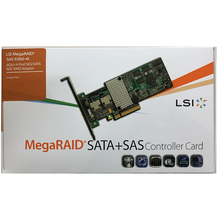 Eastforfuy LSI MegaRAID SAS 9260-4i LSI00197 4 порта 512 МБ кэш SFF8087 6 ГБ RAID0.1.5.6 PCI-E 2,0X8 карты контроллера