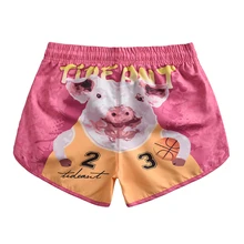 Женские пляжные шорты с рисунком поросенка, Шорты для плавания для женщин, Шорты для плавания, женские пляжные штаны, супер короткие купальные костюмы, женский купальник для серфинга