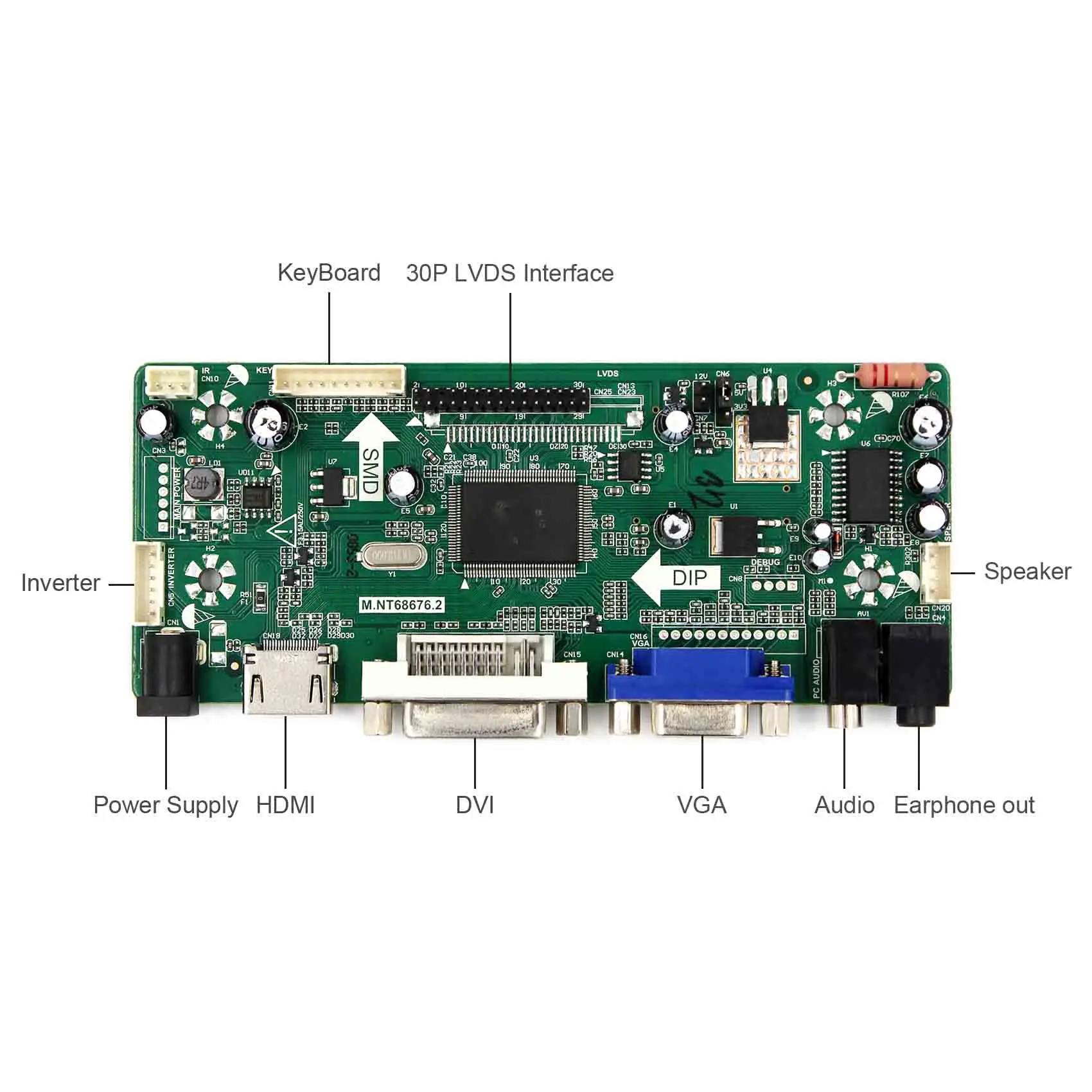 HDMI VGA DVI аудио lcd плата контроллера NT68676 для 6," G065VN01 V2 640x480 ЖК-экран