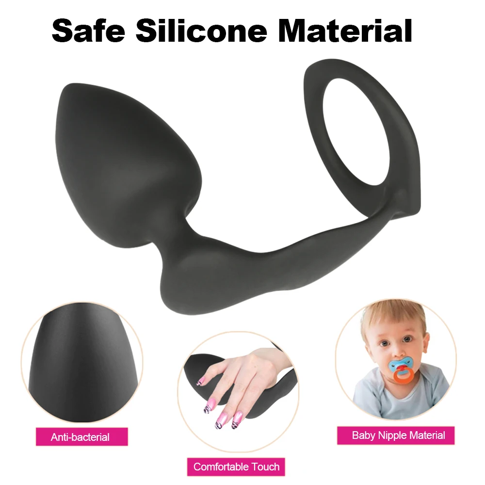 Male Prostate Massager Anal Plug With Delayed Ring Beads Plug Lock Butt Plug Adult Anal Sex Toys For Men Gays