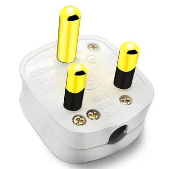 

10A 250V India South Africa Conversion Plug Big 3 Round-Pin AC Electrical Power Plug Male Switch Indicator Wire