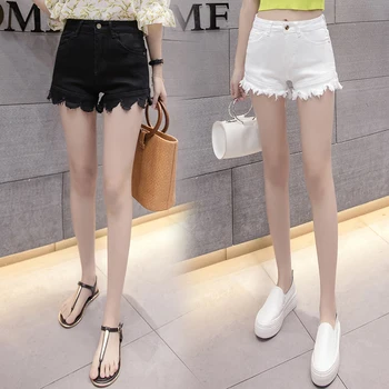 

Summer Fashion White Women Denim Shorts Jeans Design Jeans Casual Pockets Pants Short Femme knickers burrs female