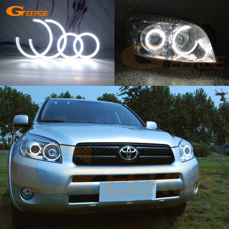  For Toyota Rav4 2006 2007 2008 projector headlight Excellent Ultra bright smd led Angel Eyes kit DR - 32975097821