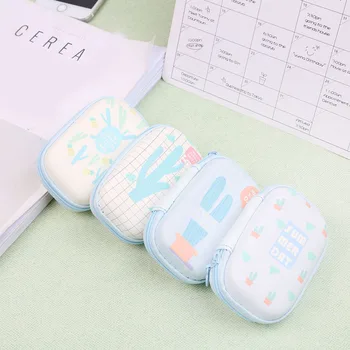 

New Cute Mini Portable Headphones Zero Wallet Keys Coin Purses Box Case for Earphone Headphone Earbuds Memory Card