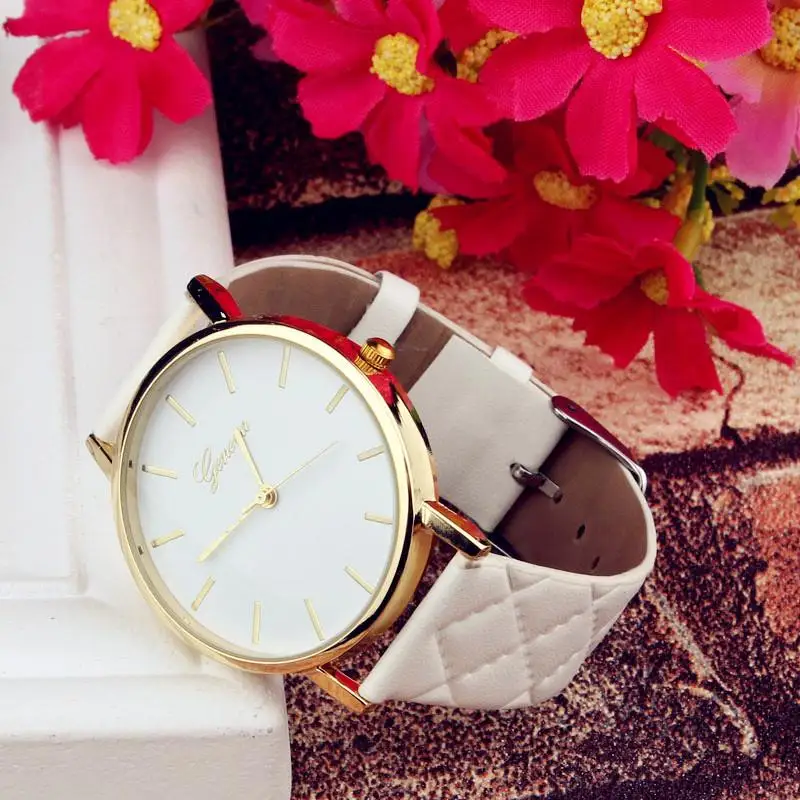 Reloj Mujer модные женские часы кожаный ремешок из нержавеющей стали аналоговые