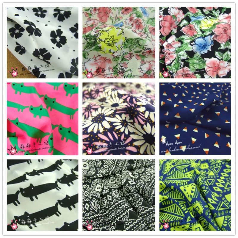 

2019 African Fabric Pattern Design And Color Printing Geometry Sliding Surface Chiffon Soft Velvet In South Korea Dress Fabric