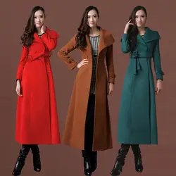 Зимняя куртка для женщин кашемир шерстяное пальто утолщенное выше колена плюс хлопковое пальто манто Femme макси пальто размеры 3XL C2720