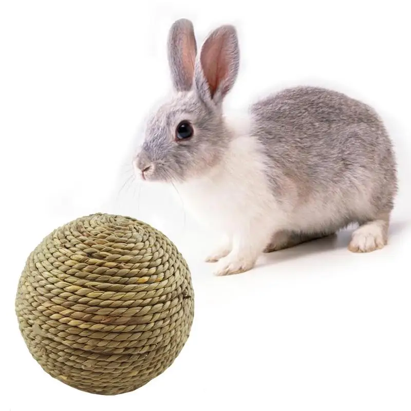 

6cm Hamster Rabbit Toys Hamster Ball Guinea Pig Toys Grass Ball For Rodents Pet Guinea Pig For Dental Cleaning