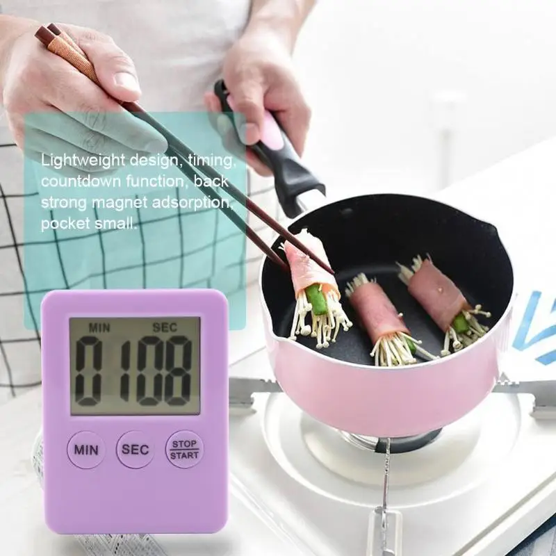 

Digital Kitchen Timer Alarm Reminder Cooking Countdown Up Clock Loud With Magnet Loud Alarm Reminder for Kitchen