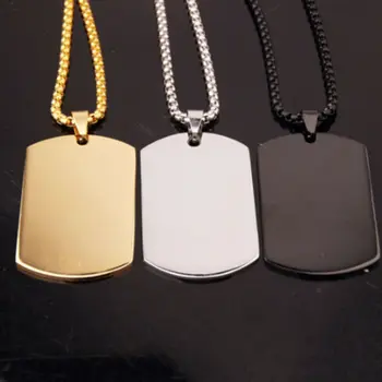 

Dog Tag Stainless Steel ID Pendant Chain Military Titanium Necklace Army Chain Mens Pendant Necklace Jewelry Dog Accessories