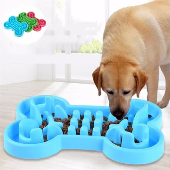 

2019 Pet Dog Bowl Healthy Soft Rubber Slow Food Feeder Anti Choke Travel Bowl For Cat Dog Food Feeding