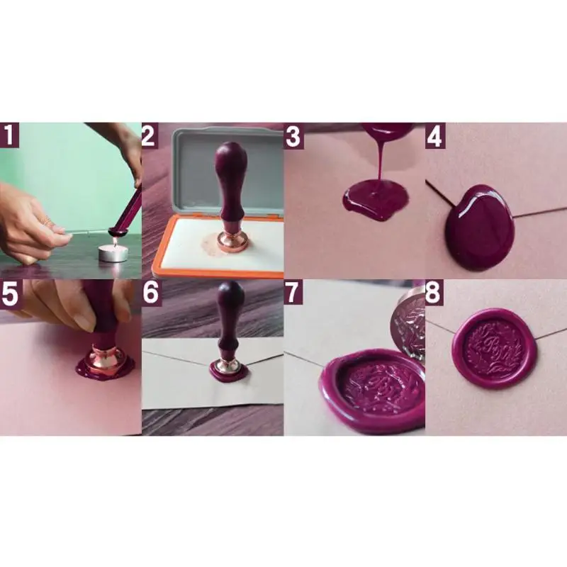  Retro Wax Sealing Stamp Wood Handle Stamp for Wedding Invitation Sealing Decorative Stamps Craft Gi - 32969315813