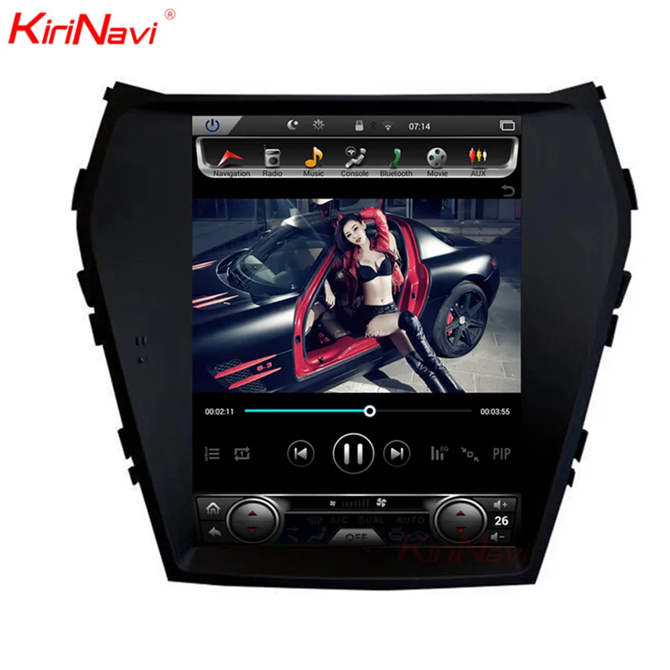 

KiriNavi Vertical Screen Tesla Style Android 7.1 10.4 inch Car Gps Navigation System For Hyundai Santa IX45 Radio Bluetooth