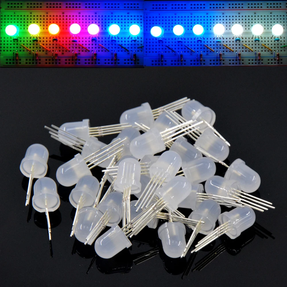 

5-1000pcs DC5V PL9823 F5 5mm F8 8mm Round hat addressable LEDs P9823 chipset RGB Full color Frosted LED Chips pixels