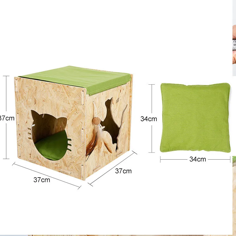 Летний домик-подстилка для кошек двойного назначения, деревянный домик для кошек на дереве, домик для кошек из сосны, гамак для кошек, кровать для котят