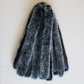 

Real Fur Collar 100% Natural Fox Fur Unisex Woman Man Winter Fashion Warm 75cm Lining Length Coat Down Jacker Collar Scarf
