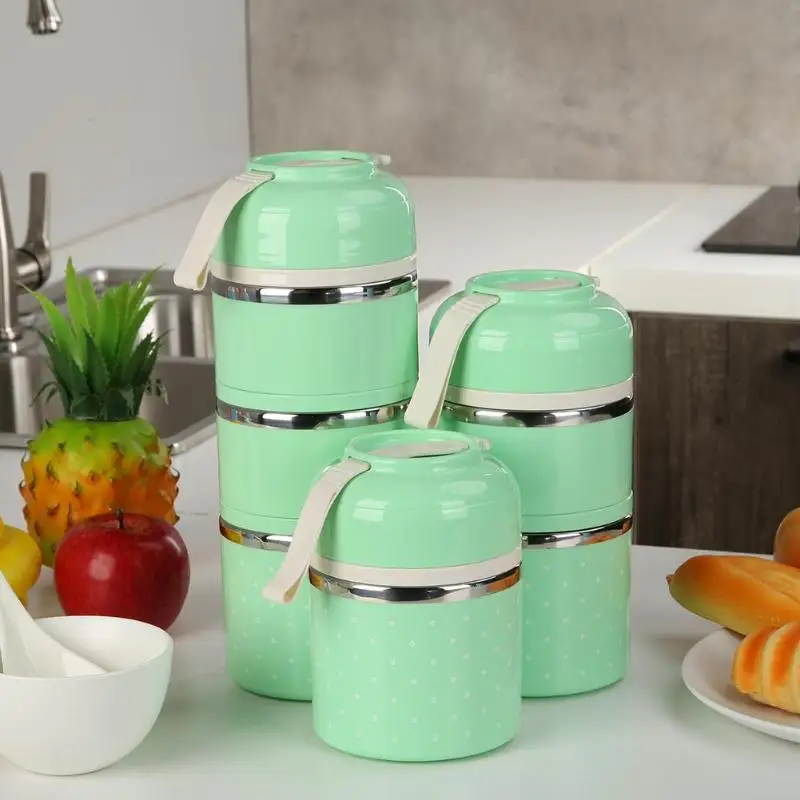 

Portable stainless steel lunch box insulated food containers rice cookers multi-layer lunch box kids students meal food warmer