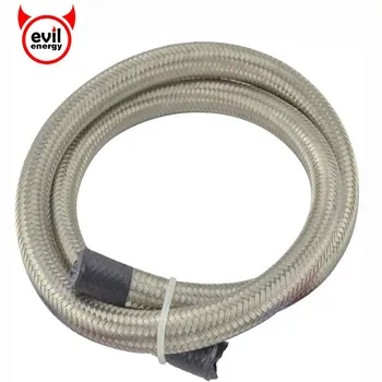 evil energy 1M AN4 AN6 AN8 AN10 AN12 Stainless Steel Double Braided Hose Oil Fuel Hose Line Universal Oil Cooler Fuel Hose Tube wlr universal 15 rows trust type oil cooler an10 oil sandwich plate adapter with thermostat 2pcs nylon braided hose line black