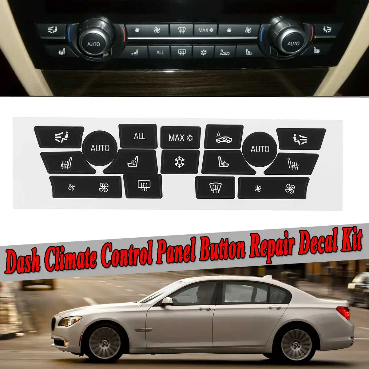 Car Sticker Ac Climate Control Button Sticker Panel Button Repair Decal