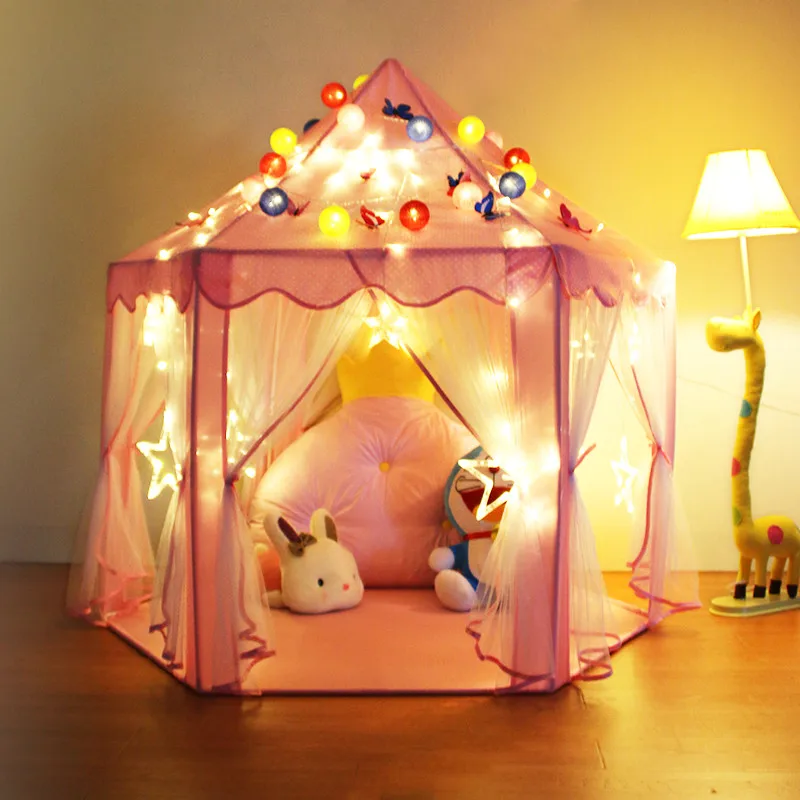 

Kids Portable Play Tent Outdoor Anti-mosquito Curtains Garden Toys Tent Pop Up Princess Girl Outdoor Playhouse Castle House