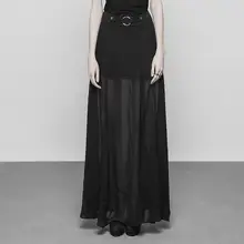 Панк рейв женская готическая длинная полупрозрачаня юбка OPQ-357