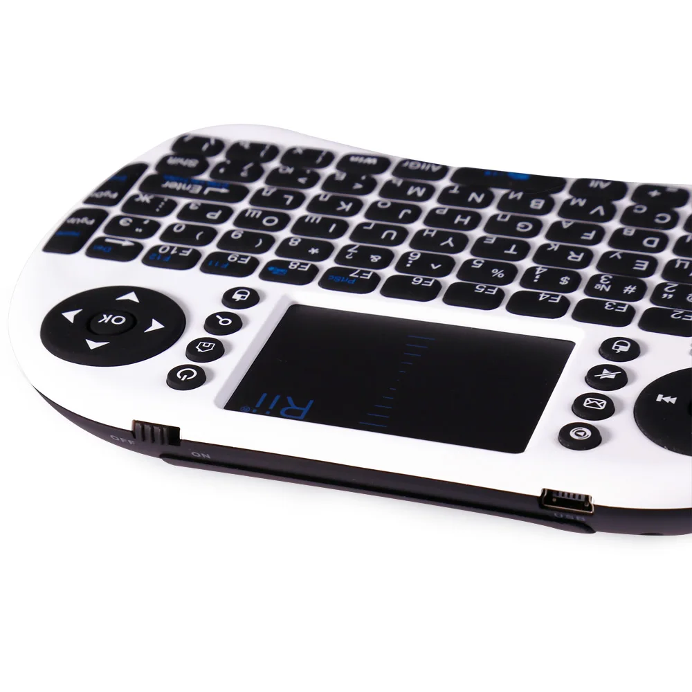Rii Min I8 2 4 GHz Mini QWERTY беспроводная сенсорная клавиатура комбо 92 клавиши Русская для