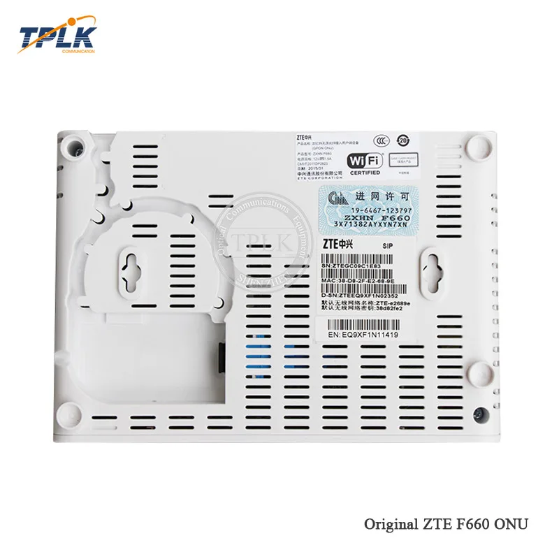ZTE F660 2POTS + 4LAN 1USB 1WiFi GPON ONU совместимый FTTH оптоволоконный сетевой маршрутизатор