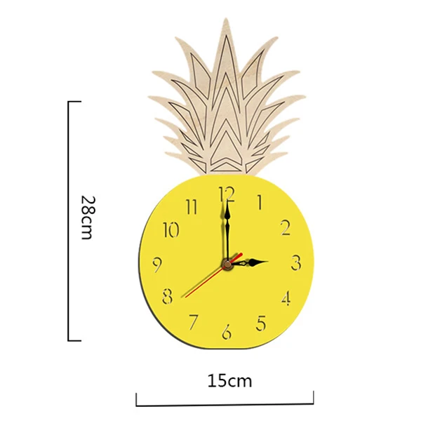 Details about   Nordic Pineapple Wall Clocks Children'S Room Wooden Silent Wall Clock Home Z4C2 