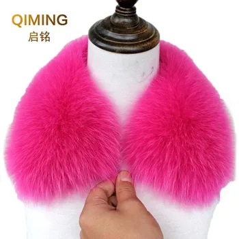 

Collar Fashion Warm Genuine Fox Fur Winter Shawl Women Real Fox Fur Square Collars for Coat Scarf Black Color Scarves Female L42