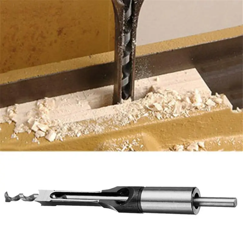 

1PC 10mm HSS Square Hole Saw Mortise Chisel Wood Drill Bit with Twist Drill Woodworking Drill Tools Extended Drill Bit