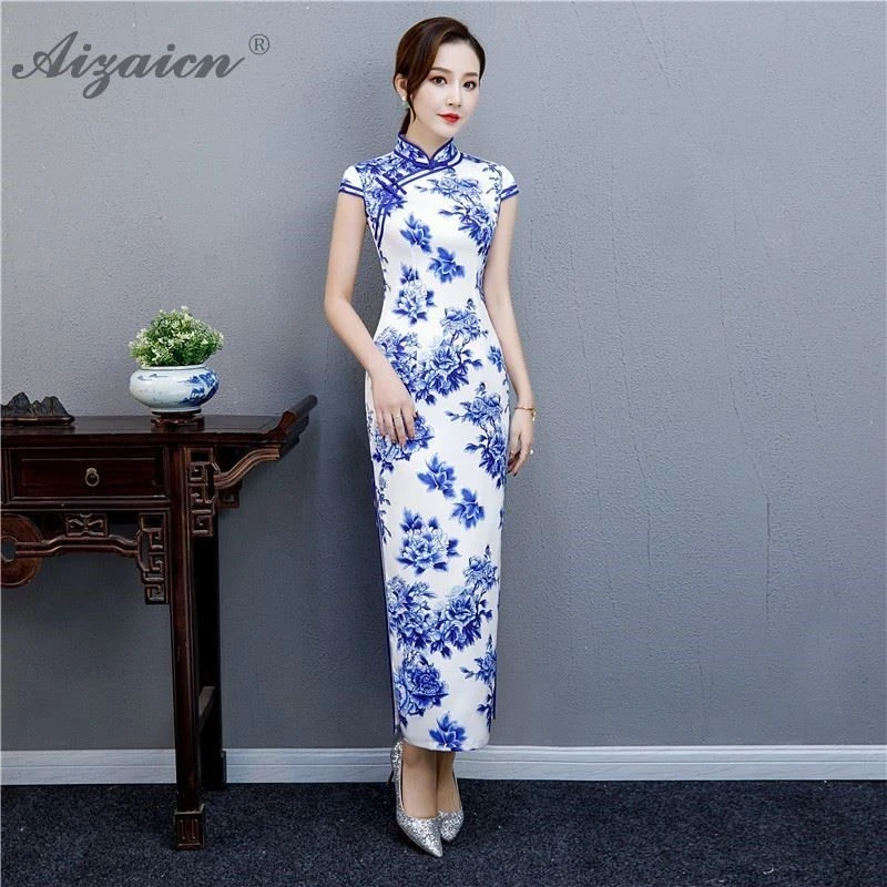 blue and white traditional outfits