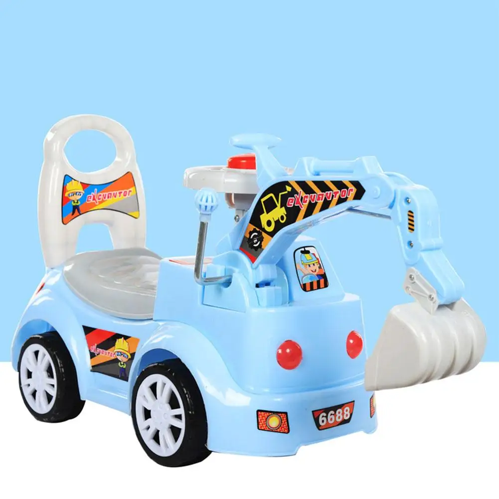 

Children's Electric Excavator Scooter Toy With Music Engineering Car Model Large Storage Space For Storage Of Small Toys, Bottle