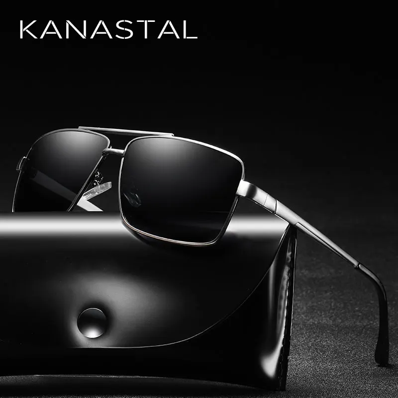 

Square Men vintage Polarized Sunglasses Black/Brown Color UV400 Sun Glasses Luxury Brand Designer Driving Goggles