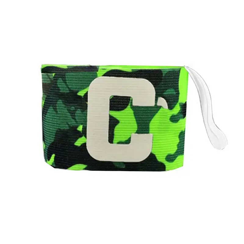 

Nylon Soccer Football Captain Armband Elastic Adjustable Green Camouflage Breathable Health Care