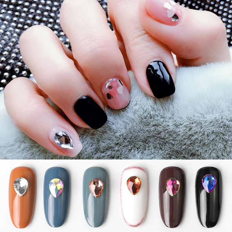 

10 Pieces Nail Art 3D Rhinestone Art Decoration Rhinestone Water Drop nails rhinestone crystals accessories Flatback glass stone