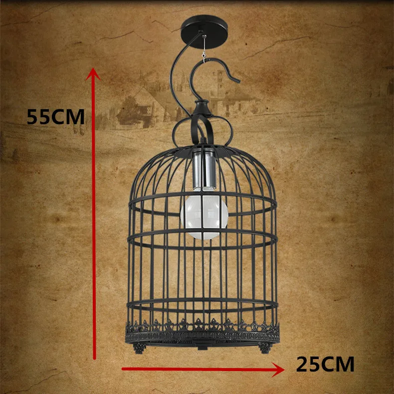 

Modern Nordic Retro Birdcage Pendant Lights Led Lamps Living Room Loft Retro Pendant Lamps E27 Led Lustre Lighting Pendant Lamp